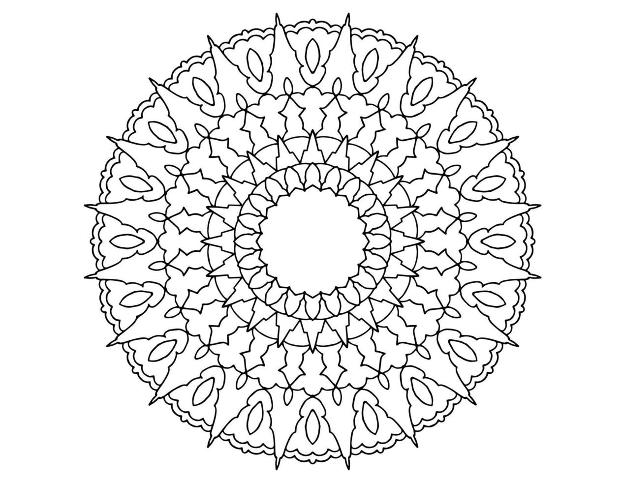 art du mandala, noir et blanc, conception royale, art de la page à colorier, ancien vecteur