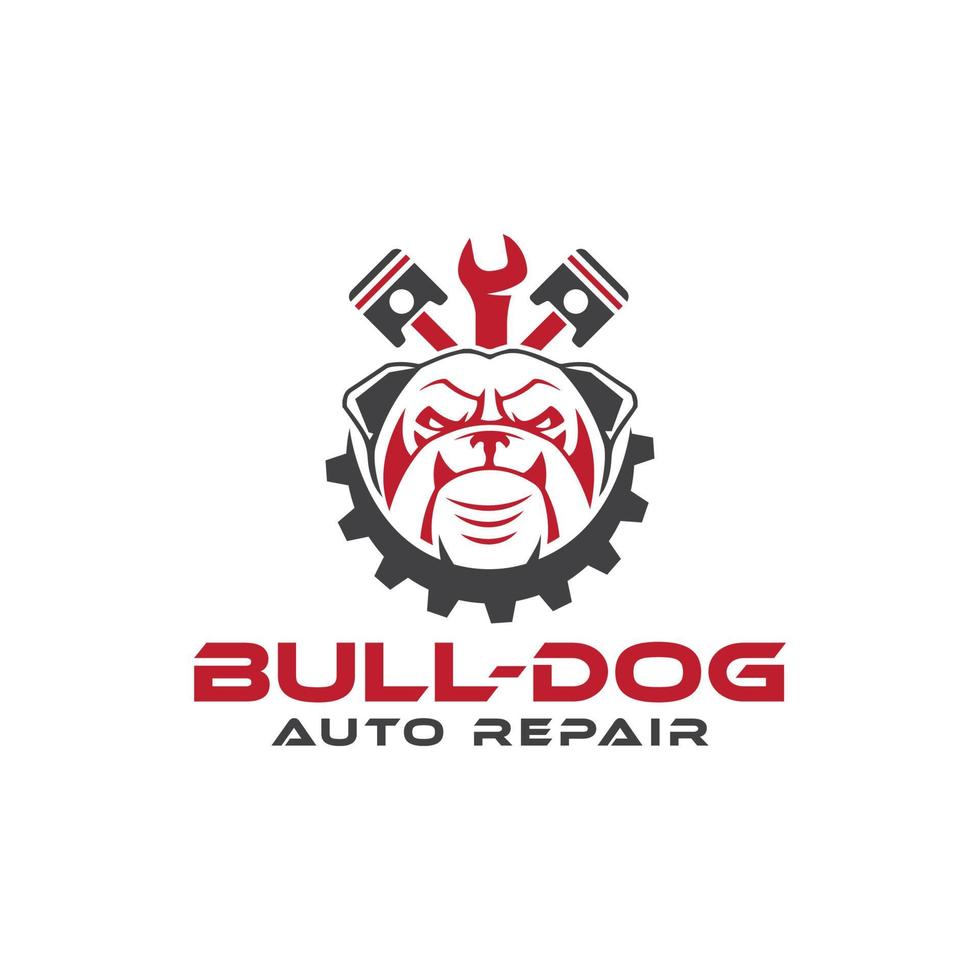 logo de réparation automobile bull dog modèle de logo automobile pro vecteur