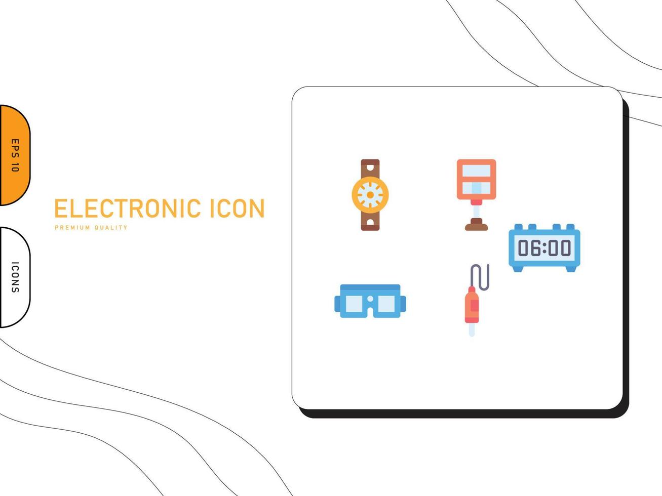 Vecteur gratuit : ligne de pack d'icônes électroniques