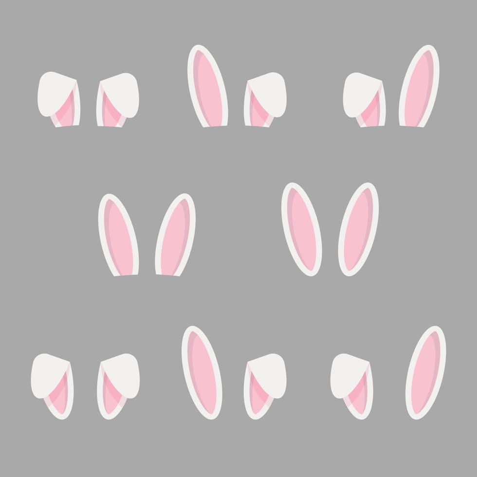oreilles de lapin rose, ensemble d'oreilles de lapin de Pâques, mignon vecteur