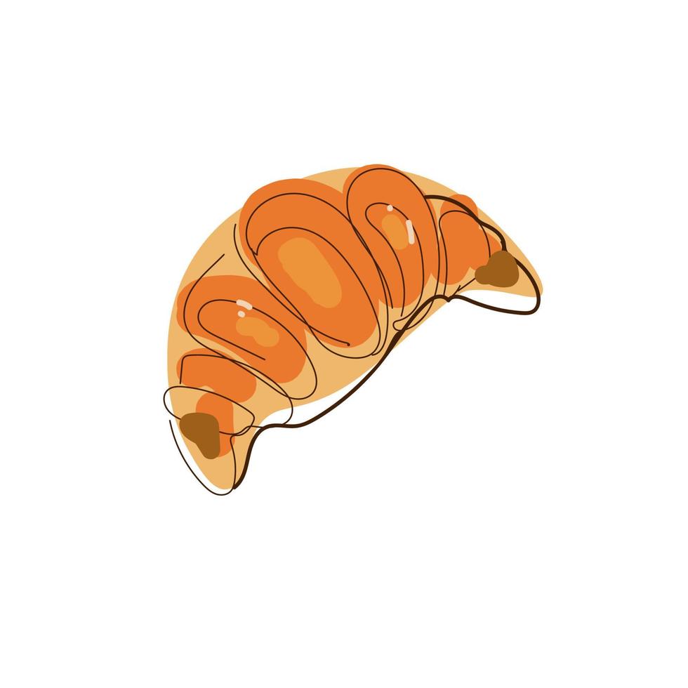 croissant. produits de boulangerie. illustration vectorielle de croquis doodle vecteur