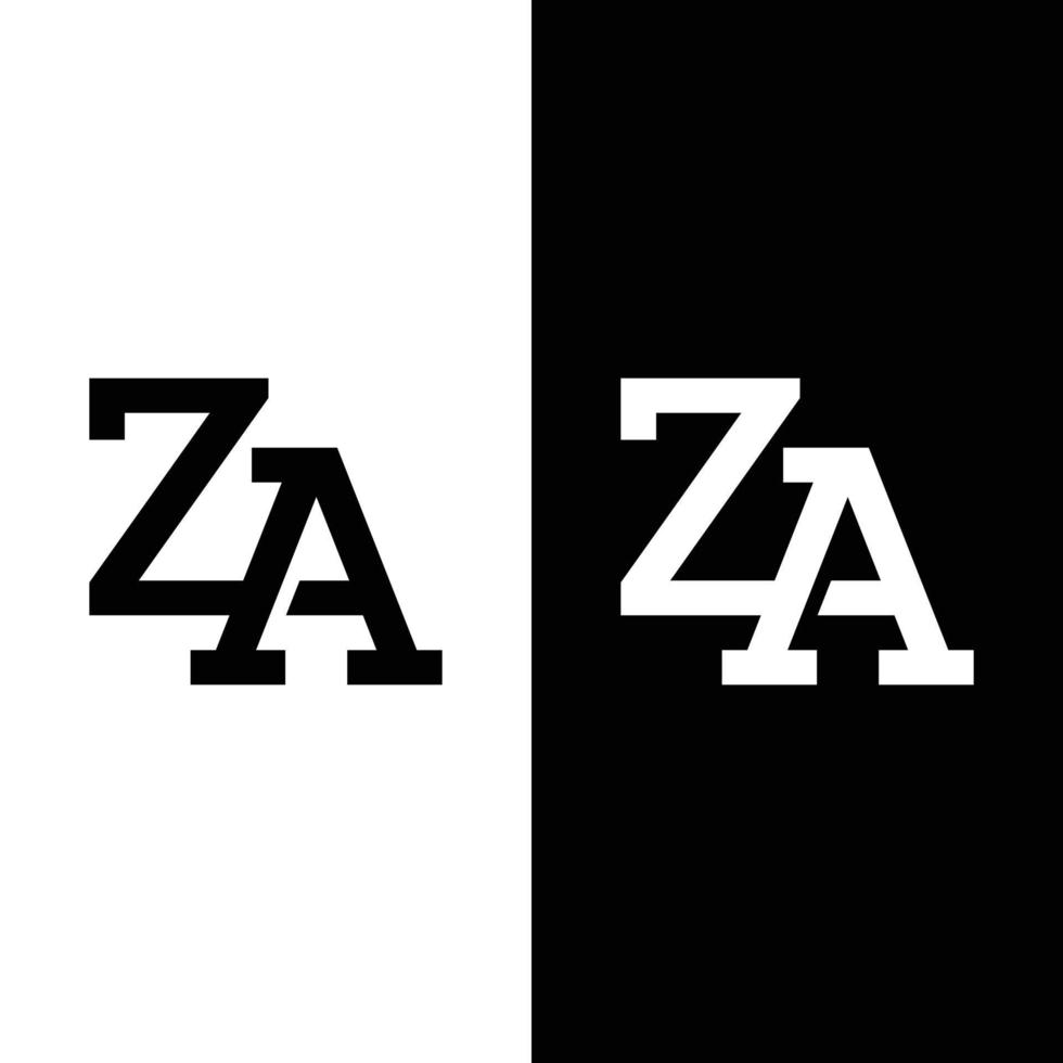 za za az lettre monogramme modèle de conception de logo initial. convient aux vêtements de magasin d'entreprise d'entreprise de financement de construction de fitness de sport en général dans la conception de logo de style moderne simple. vecteur