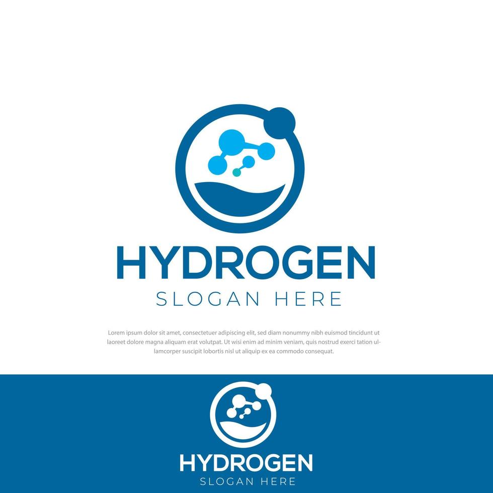 logo hydrogène science, modèle, symbole, icône illustration cercle hydrogène vecteur