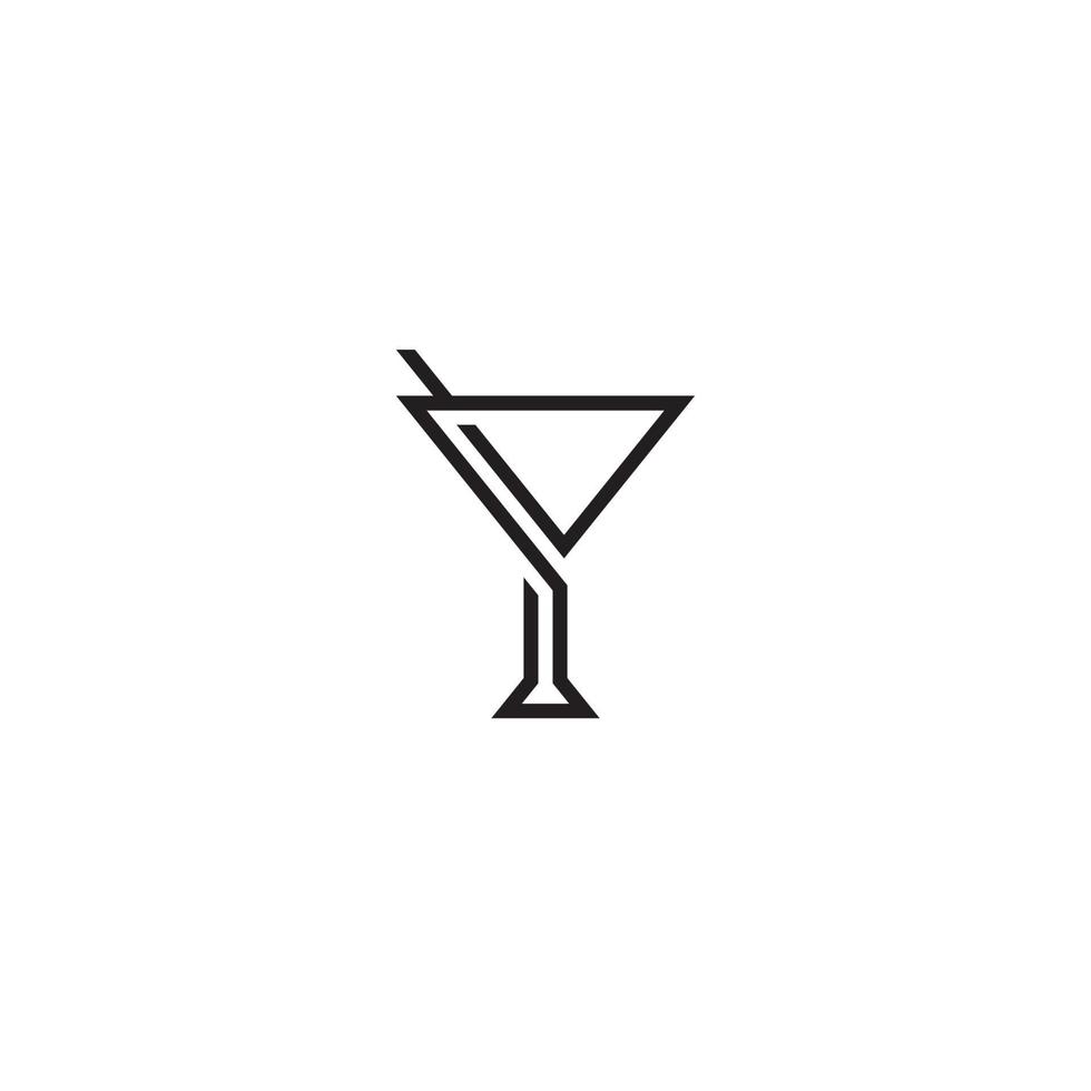 conception de logo ou d'icône de verre à cocktail vecteur