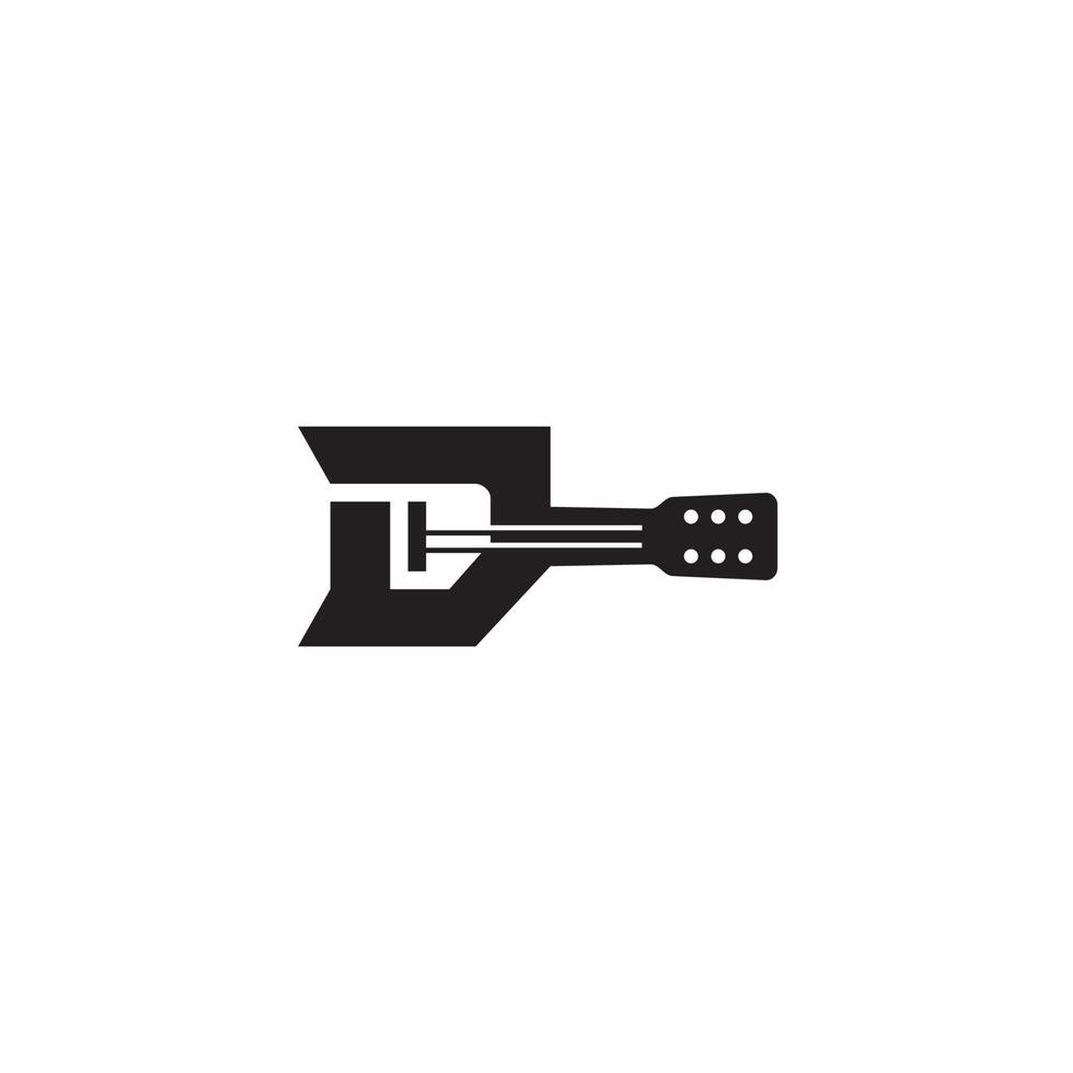 un logo de guitare ou un design d'icône vecteur