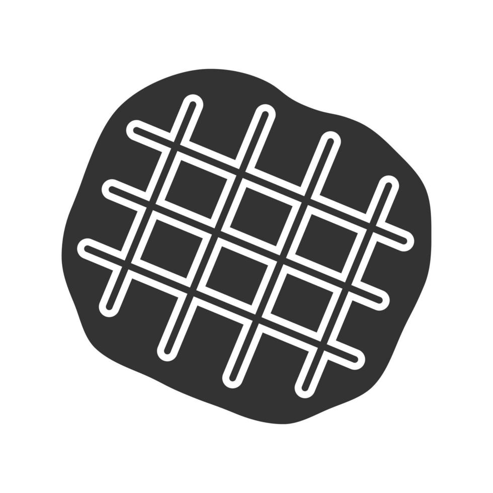 icône de glyphe de gaufre belge. symbole de silhouette. espace négatif. illustration vectorielle isolée vecteur