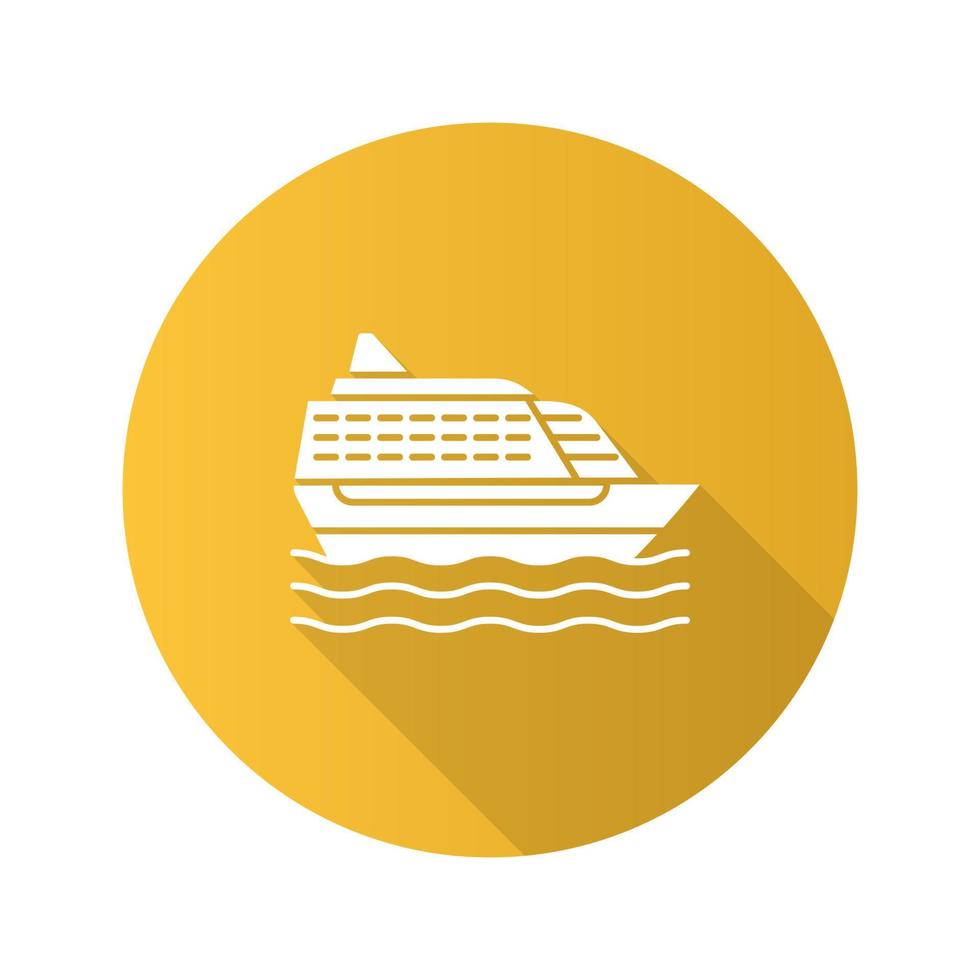 icône de glyphe grandissime de conception plate de bateau de croisière. paquebot. illustration vectorielle vecteur