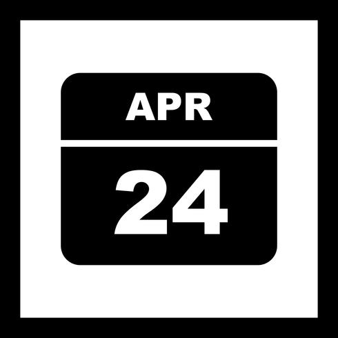 24 avril Calendrier d&#39;une journée vecteur