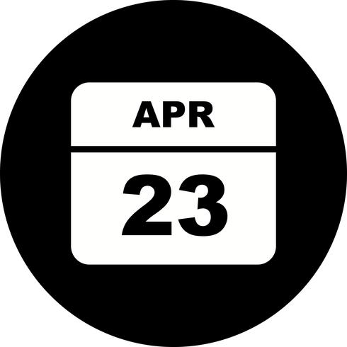 23 avril Calendrier d&#39;une journée vecteur