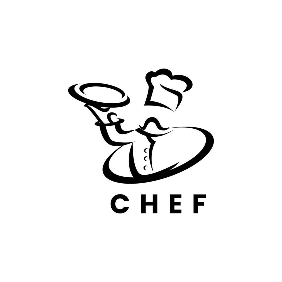logo du chef adapté au logo du restaurant vecteur