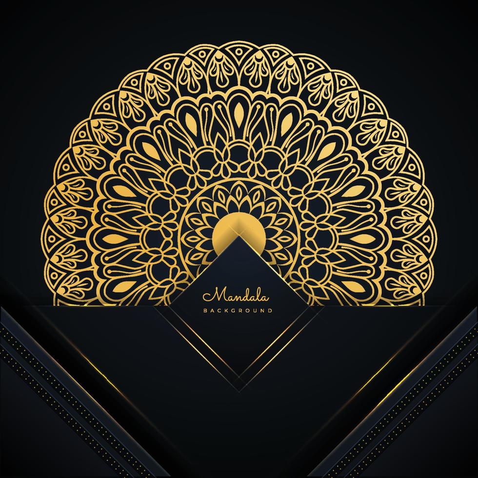 fond de mandala de luxe avec motif arabesque dans le style islamique oriental pour les cartes d'invitation vecteur