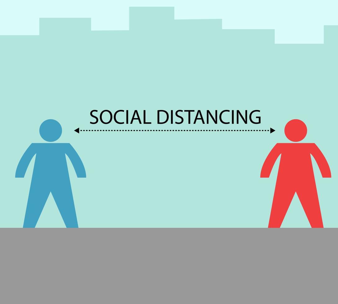 illustration vectorielle conception de la distance sociale vecteur