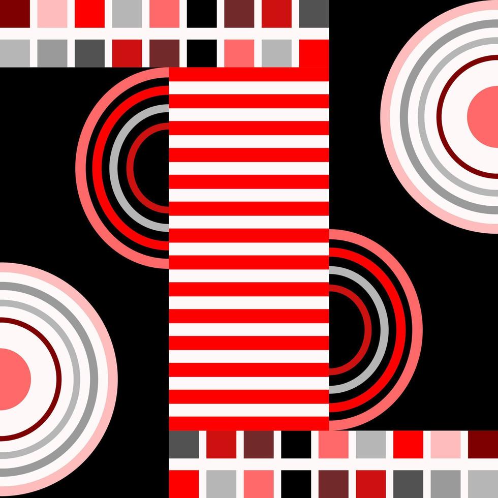 composition abstraite contemporaine rouge noir vecteur