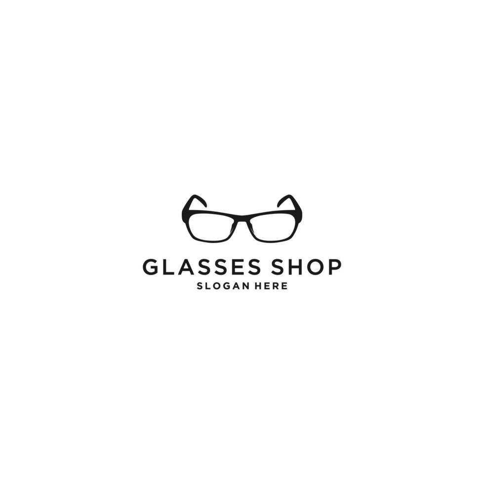 logo du meilleur magasin de lunettes avec illustration de lunettes vecteur