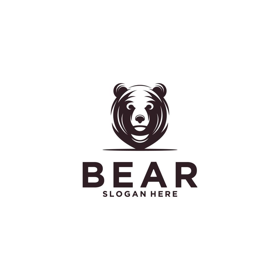 modèle de logo d'ours, vecteur en fond blanc