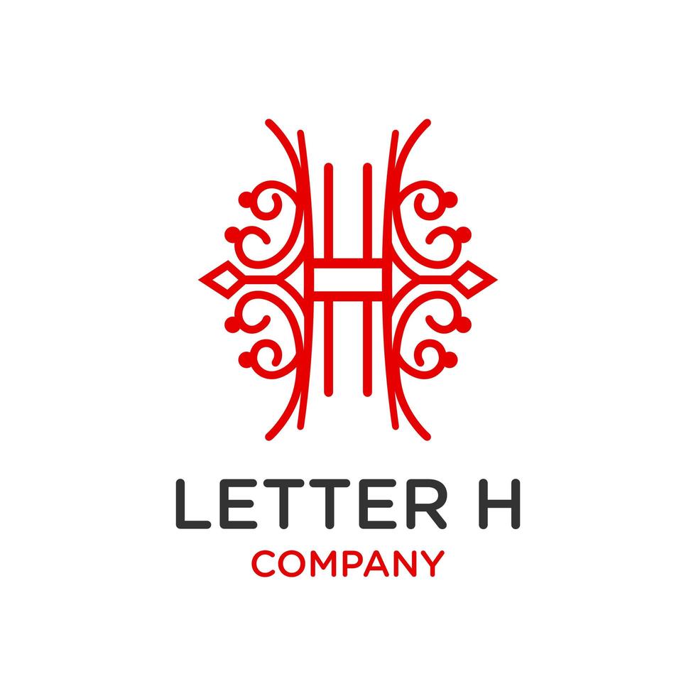 lettre de conception de logo vintage h vecteur