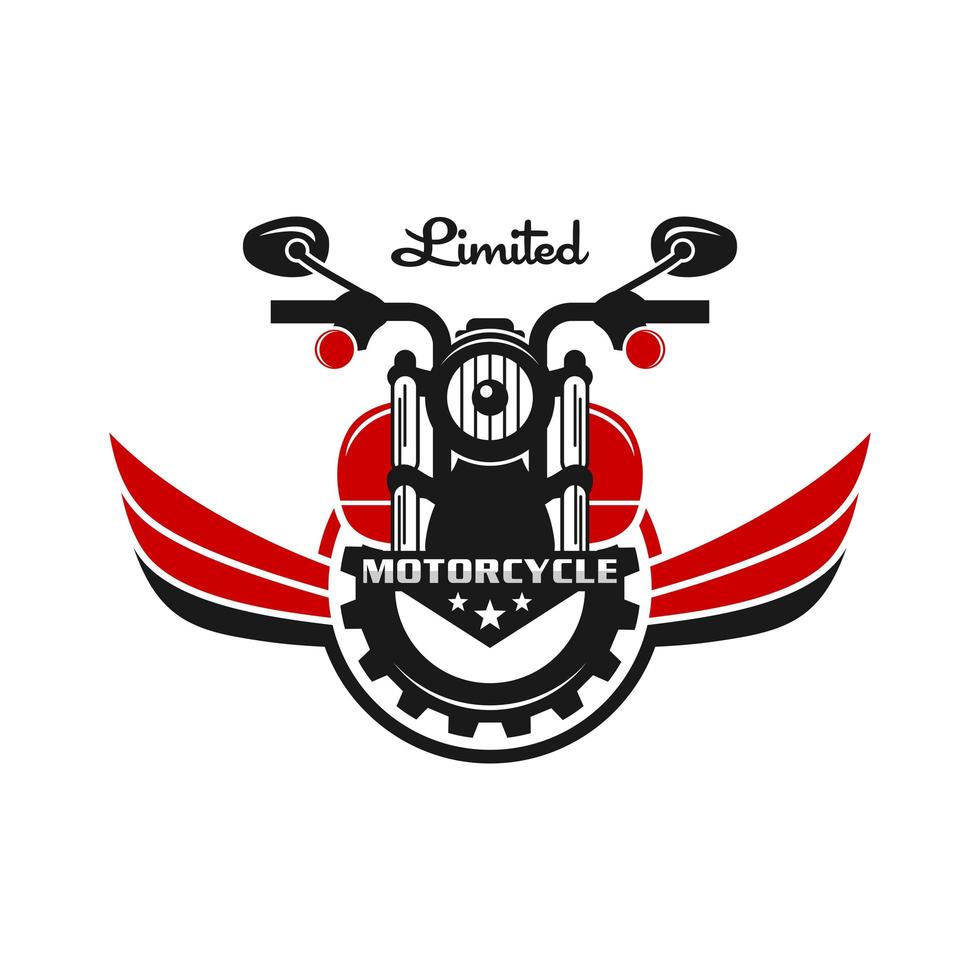 création de logo d'emblème de moto rétro ou vintage vecteur