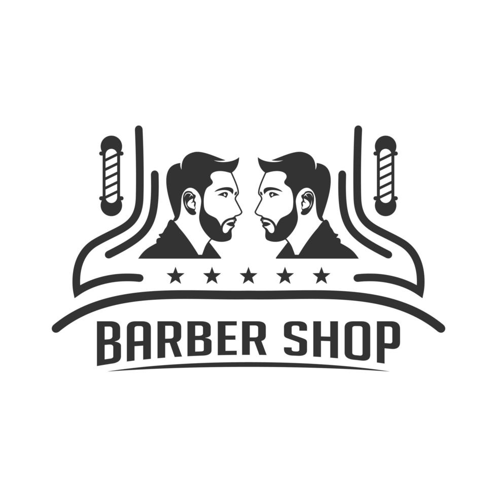 création de logo de barbier vintage pour hommes vecteur
