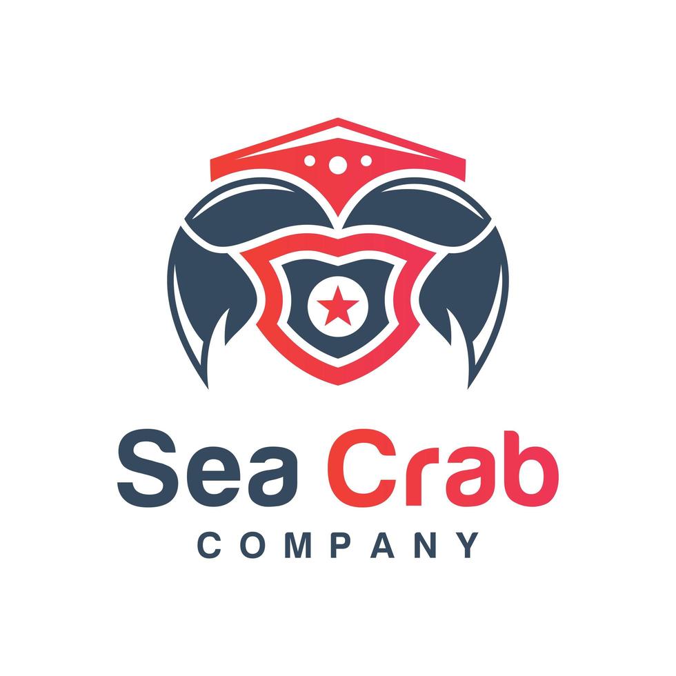 création de logo de crabe de mer vecteur