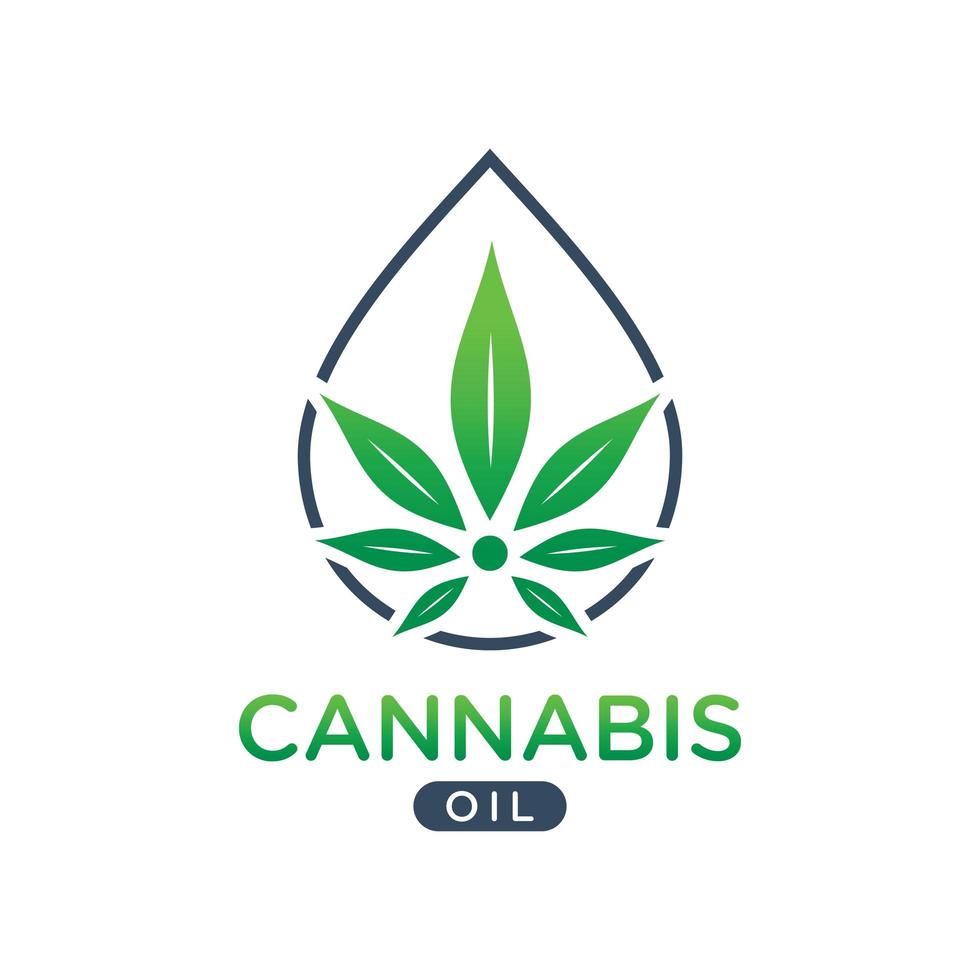 création de logo d'huile de cannabis vecteur