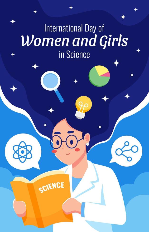 journée internationale des femmes et des filles de science vecteur