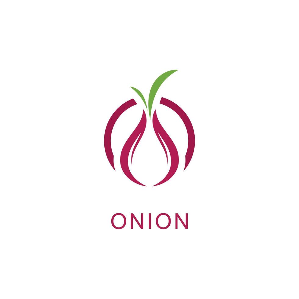 vecteur de logo d'oignon, icône d'oignon rouge. illustration simple symbole d'oignon