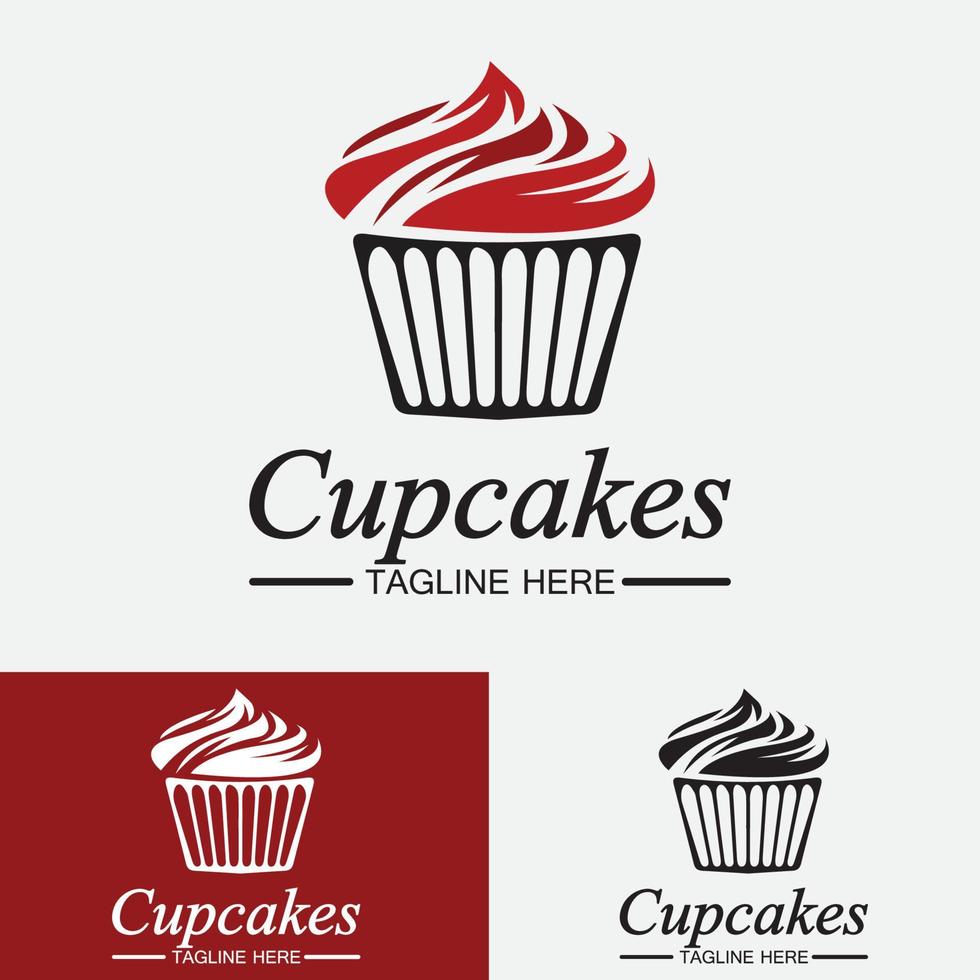 modèle de vecteur de conception de logo de petit gâteau. icône de boulangerie de petits gâteaux.