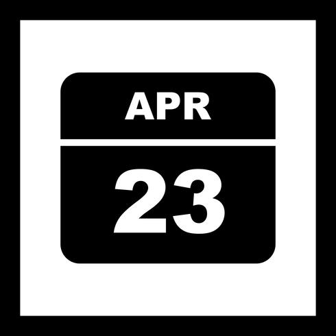 23 avril Calendrier d&#39;une journée vecteur
