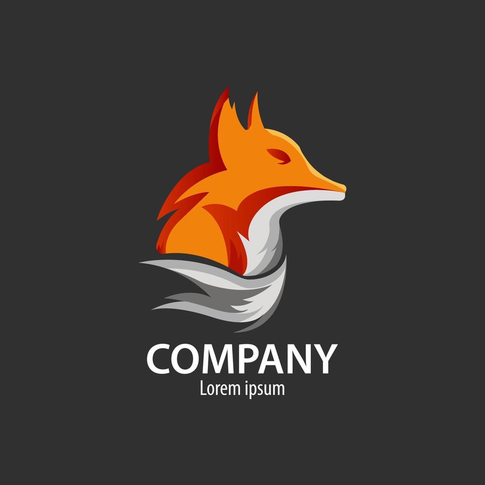 concept de vecteur de logo moderne, beau renard coloré, adapté aux entreprises, etc.