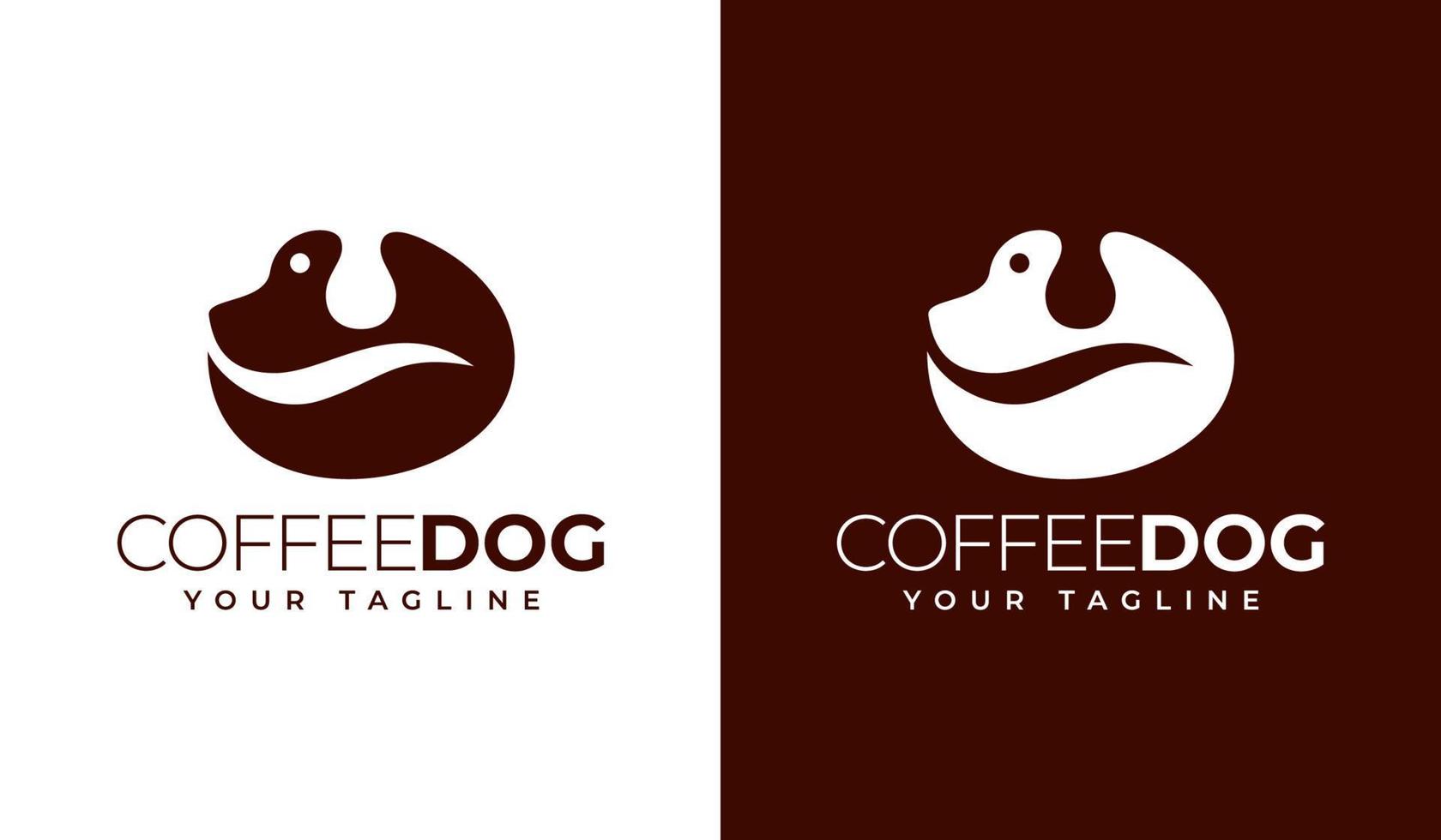 création de logo de chien de café vecteur