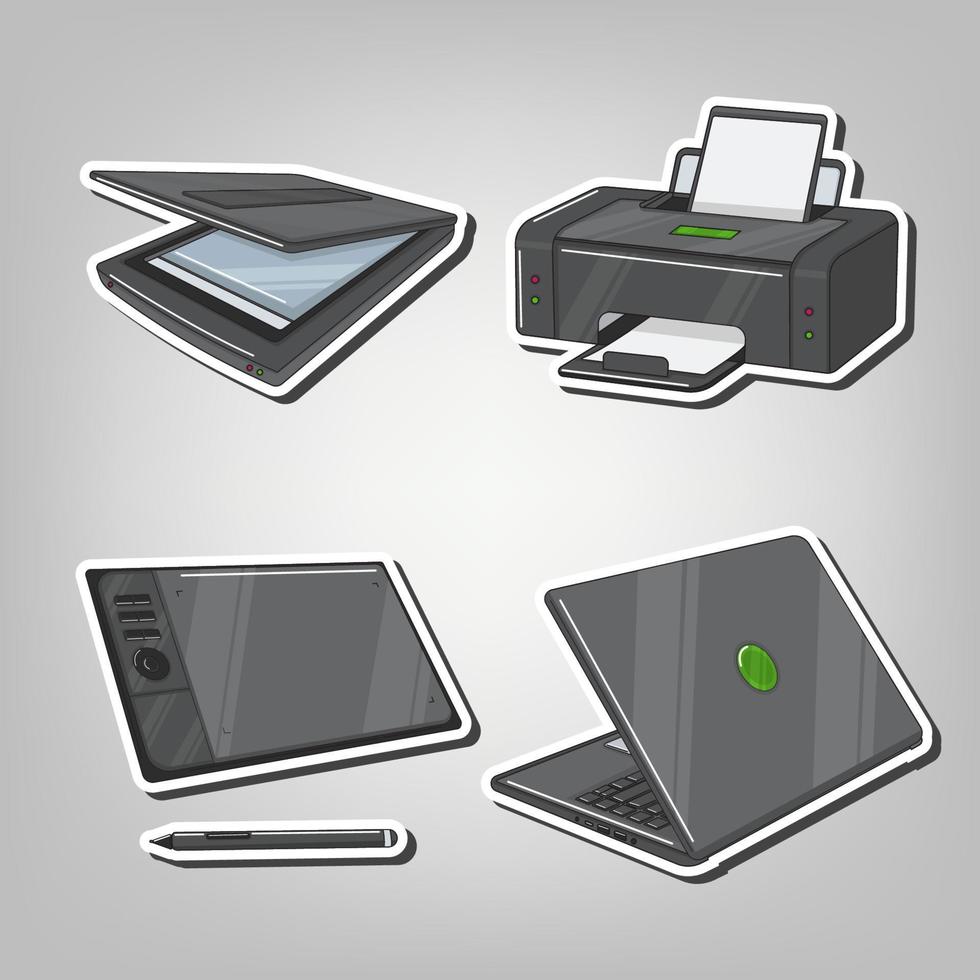 tablette à stylet. dispositif de conception de bureau électronique. illustration vectorielle vecteur