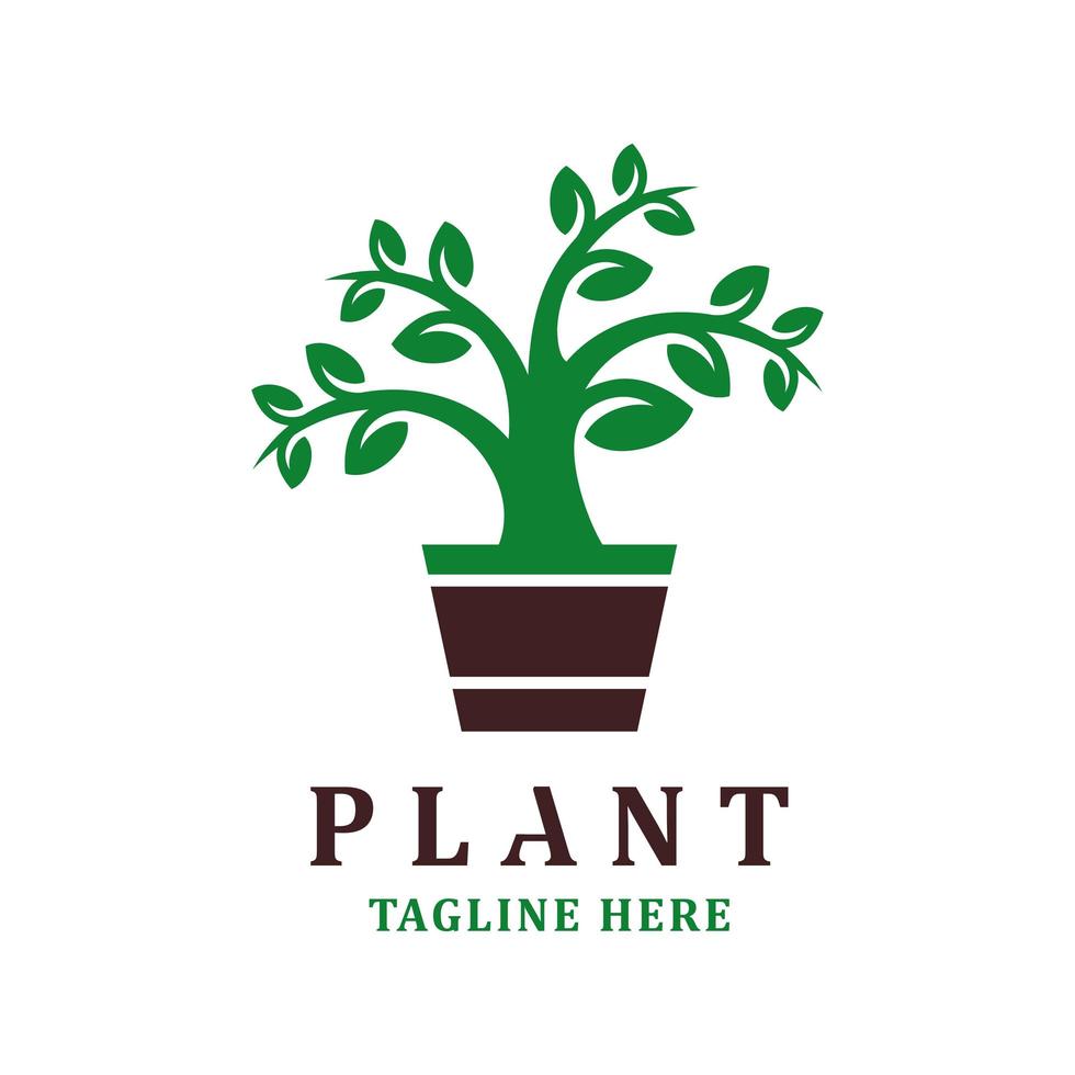 modèle de conception de logo de plante vecteur