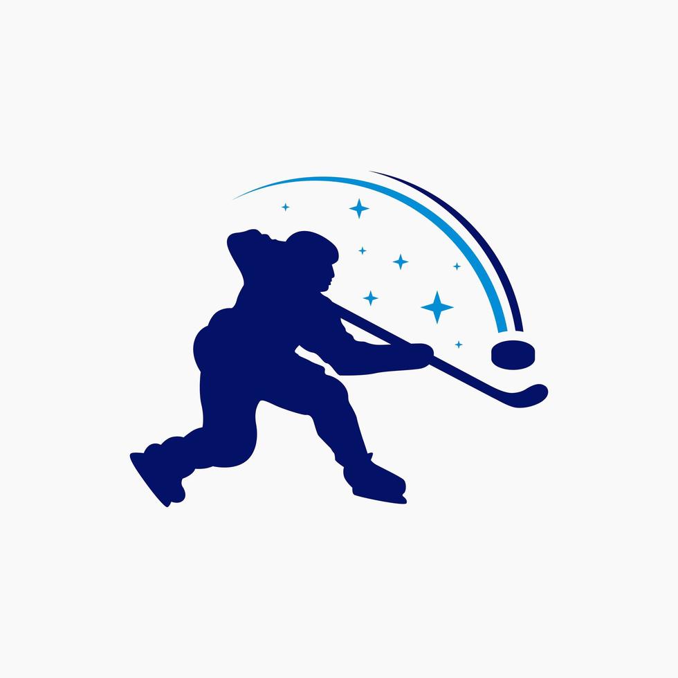 logo de sport de jeu de hockey sur glace vecteur