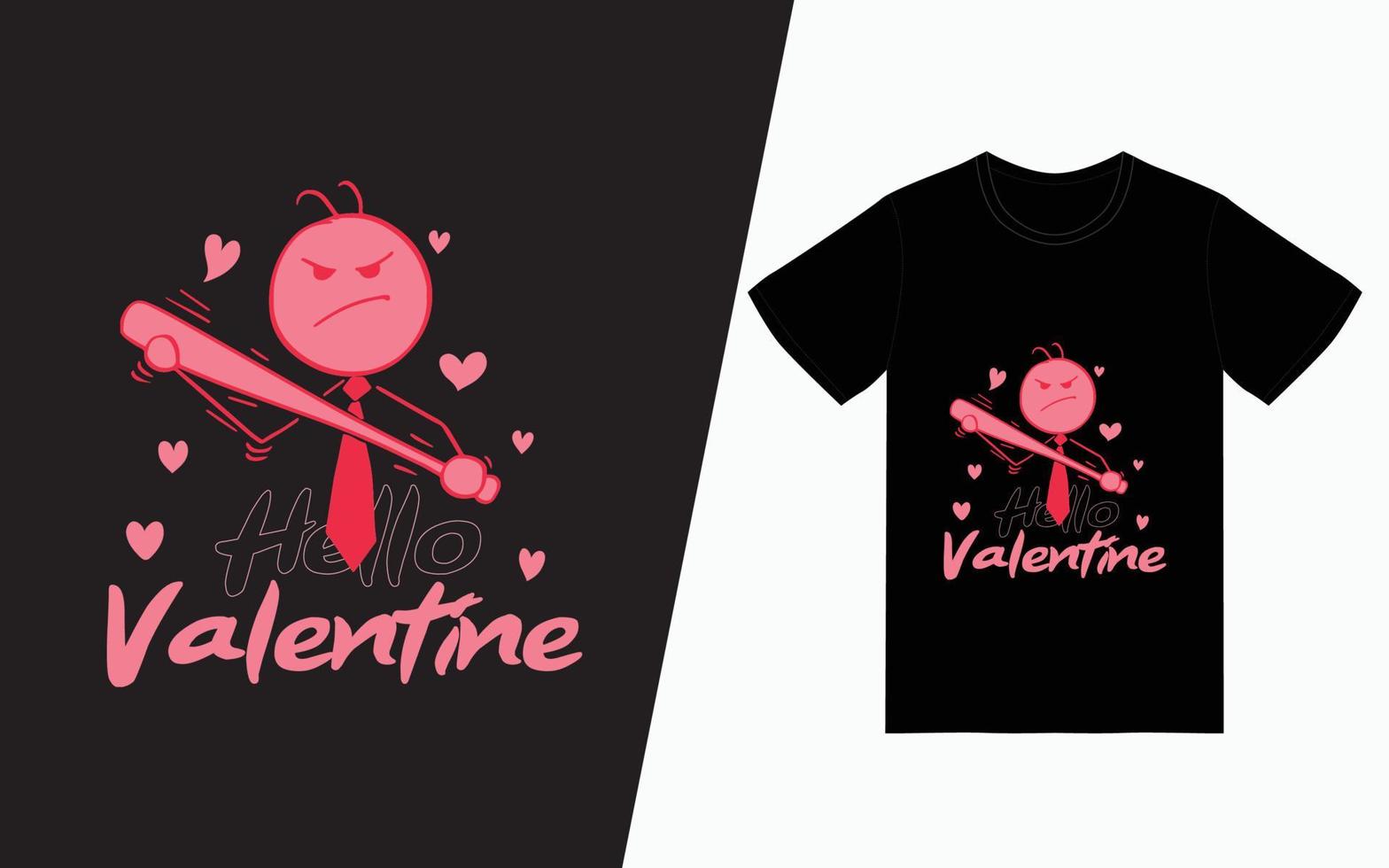 modèle de conception de t-shirt typographie saint valentin vecteur