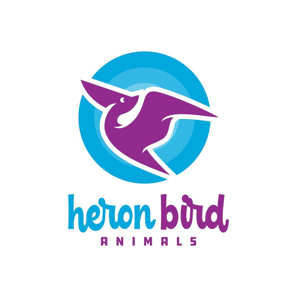 logo animal héron moderne vecteur