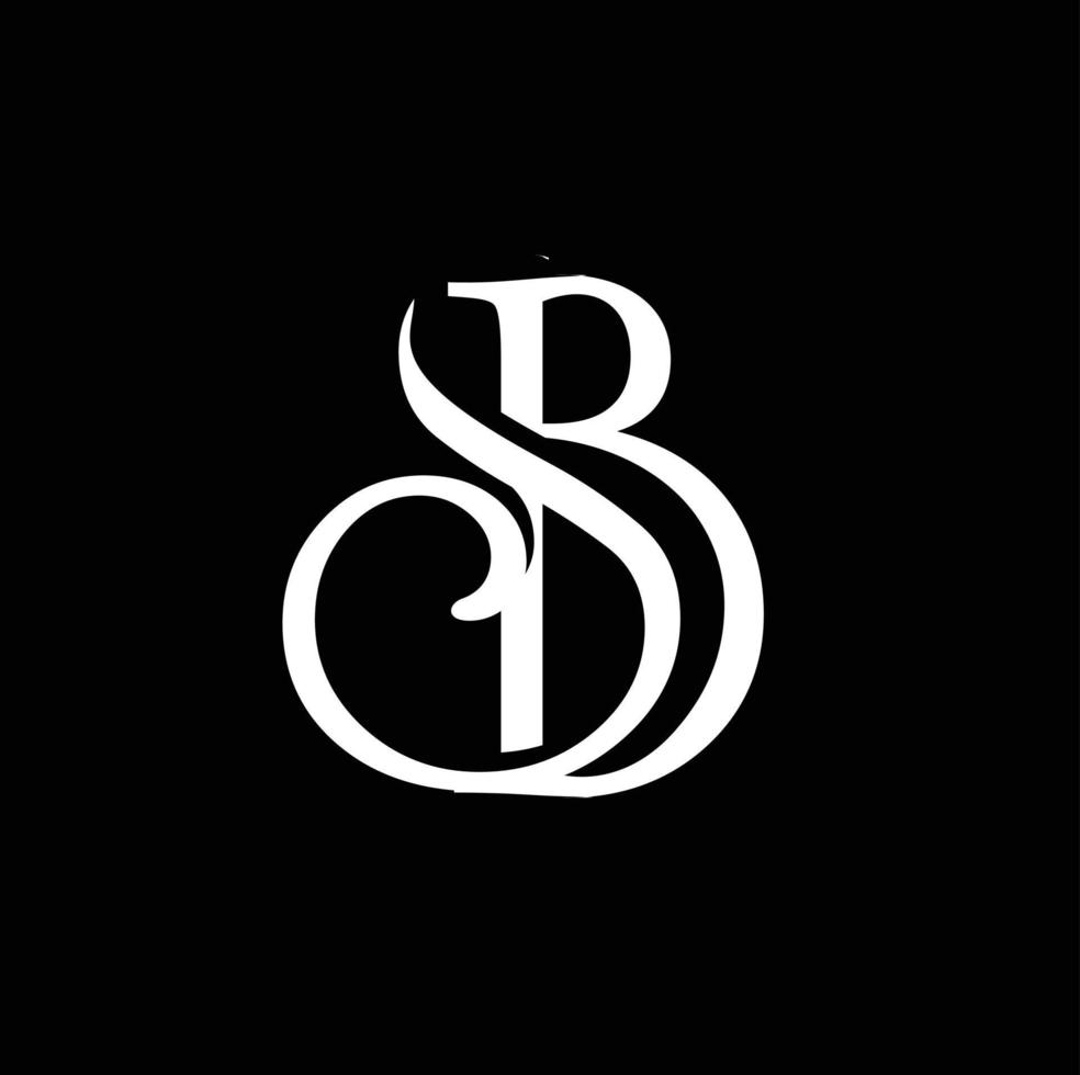 lettre moderne sb alphabet logo vector illustration
