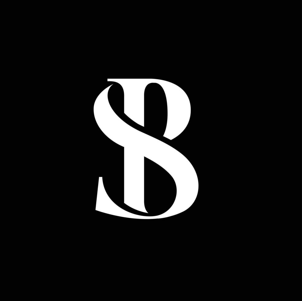 lettre moderne sb alphabet logo vector illustration
