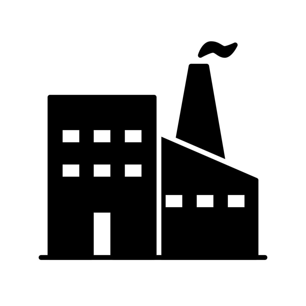icône d'usine ou logo isolé sur fond blanc signe symbole illustration vectorielle - collection d'icônes vectorielles de style noir de haute qualité vecteur