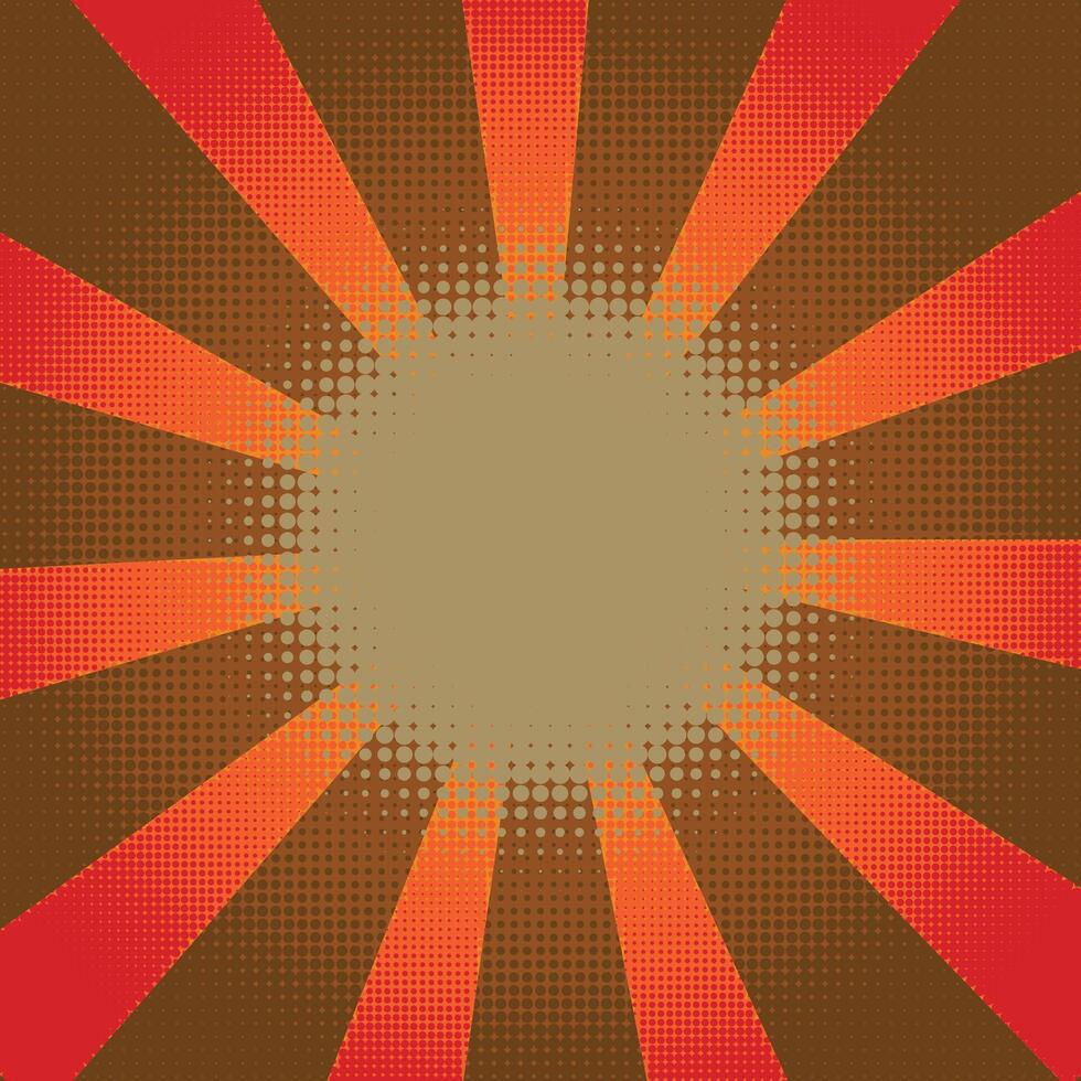 rétro pop art demi-teinte bitmap effet bande dessinée sunburst Contexte vecteur