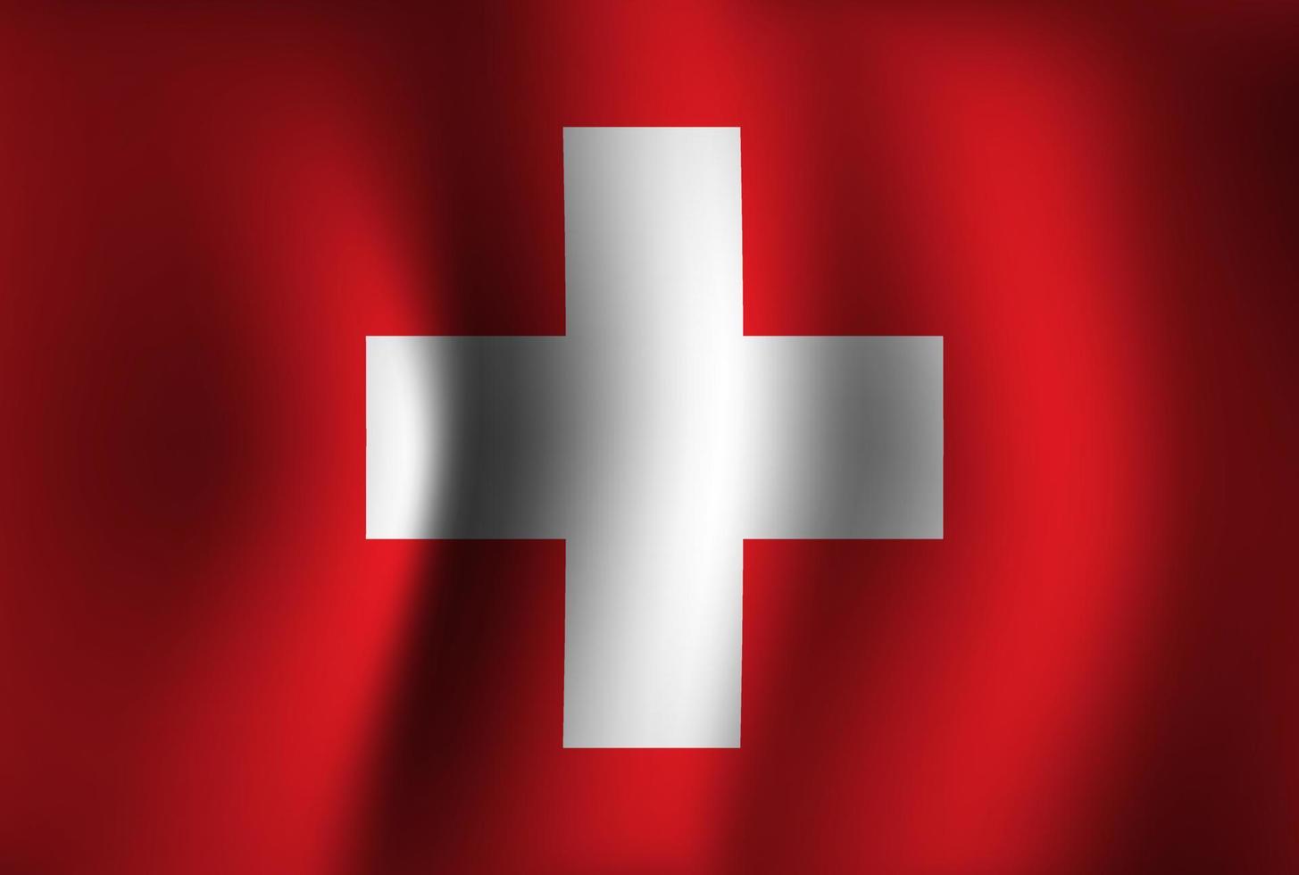 fond de drapeau suisse agitant 3d. fond d'écran de la bannière de la fête nationale de l'indépendance vecteur
