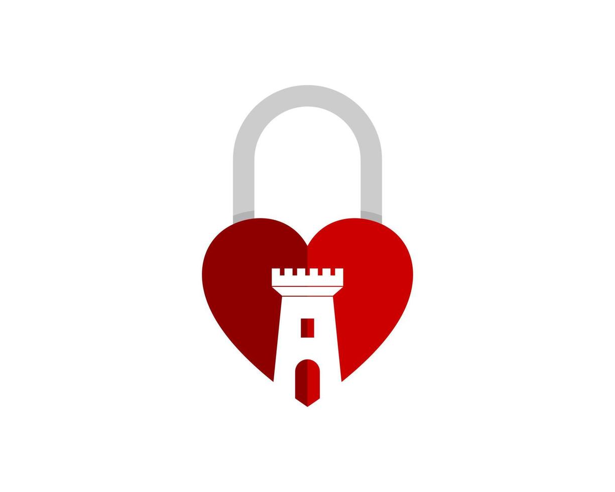 cadenas d'amour avec simple forteresse à l'intérieur vecteur