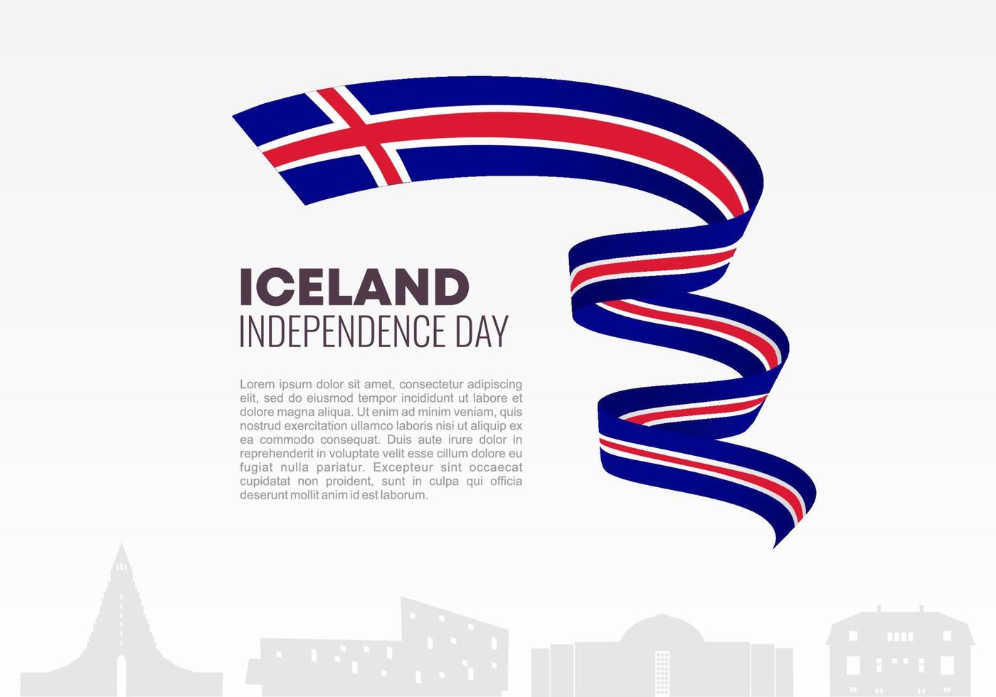 affiche de fond de la fête de l'indépendance de l'islande pour la célébration nationale. vecteur