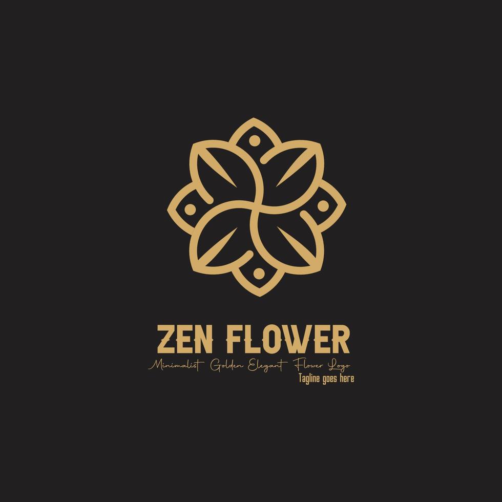 zen fleur cercle simple monogramme fleur logo vecteur