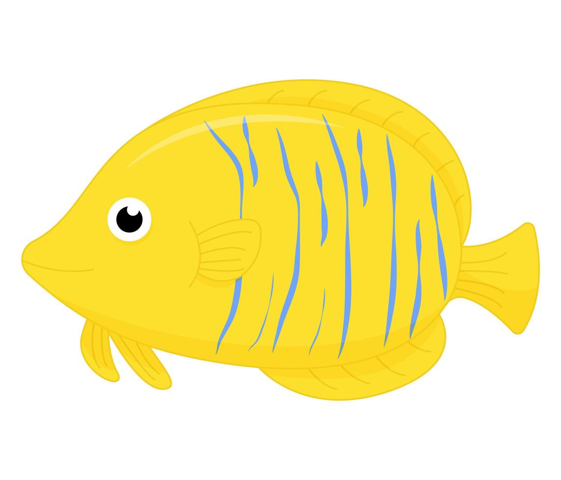 poisson de mer mignon. personnage de dessin animé de vecteur dans l'océan. poisson tropical