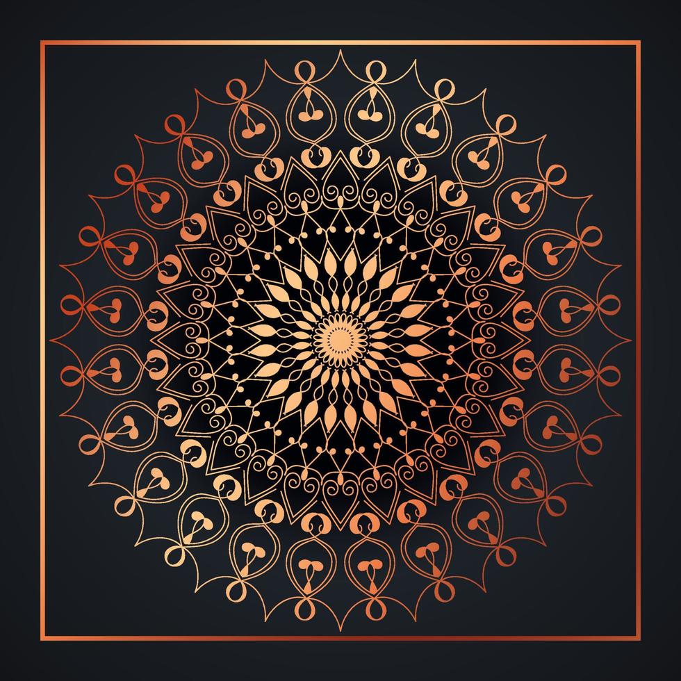 mandala abstrait ornement fond noir avec motif arabesque doré arabe or islamique arabesque ornement, floral doré, décoration ornementale vecteur pro