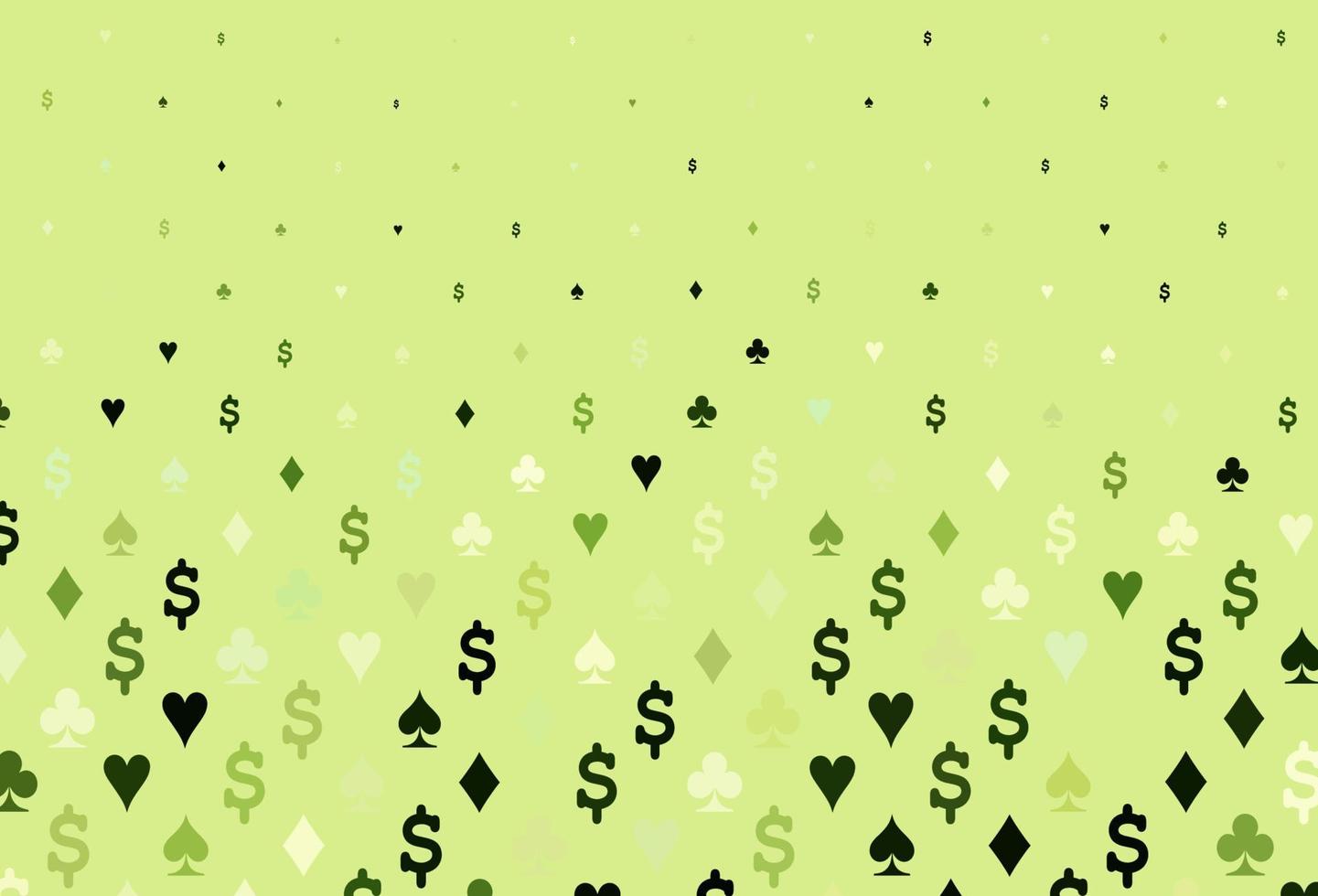 motif vectoriel vert foncé avec symbole de cartes.