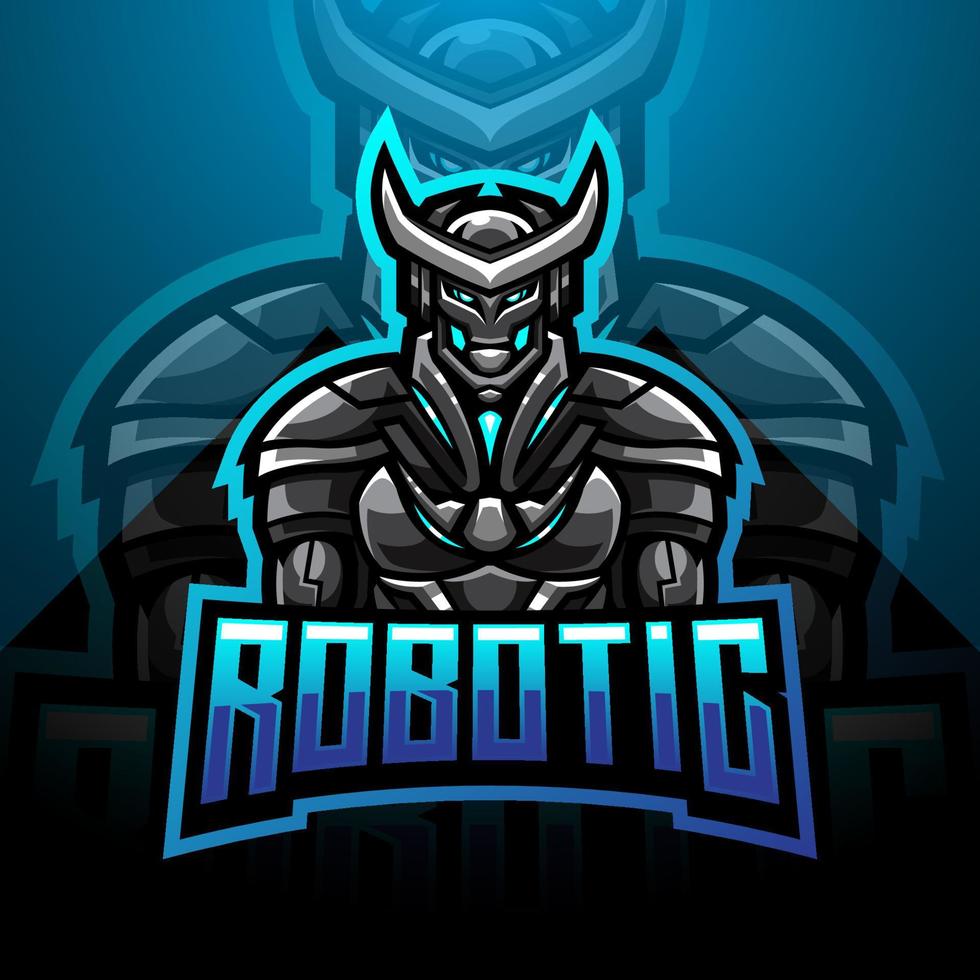 création de logo de mascotte robotique esport vecteur