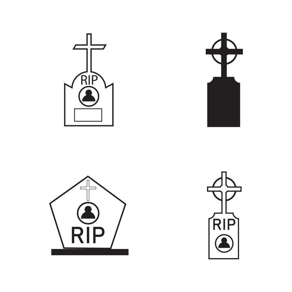 modèle de conception d'illustration vectorielle icône cimetière chrétien vecteur