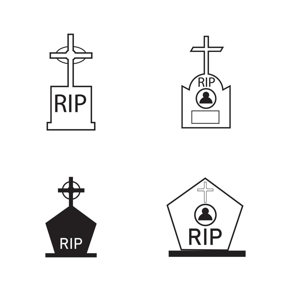 modèle de conception d'illustration vectorielle icône cimetière chrétien vecteur