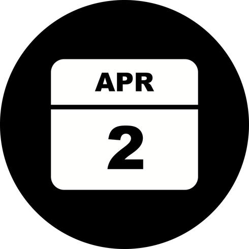 2 avril Date sur un calendrier d&#39;une journée vecteur